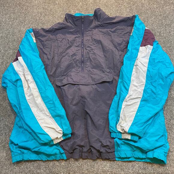Cheetah by Mervyn's Other - Vintage Cheetah by Mervyn's Mens XL Blue Colorblock Windbreaker Parka Jacket